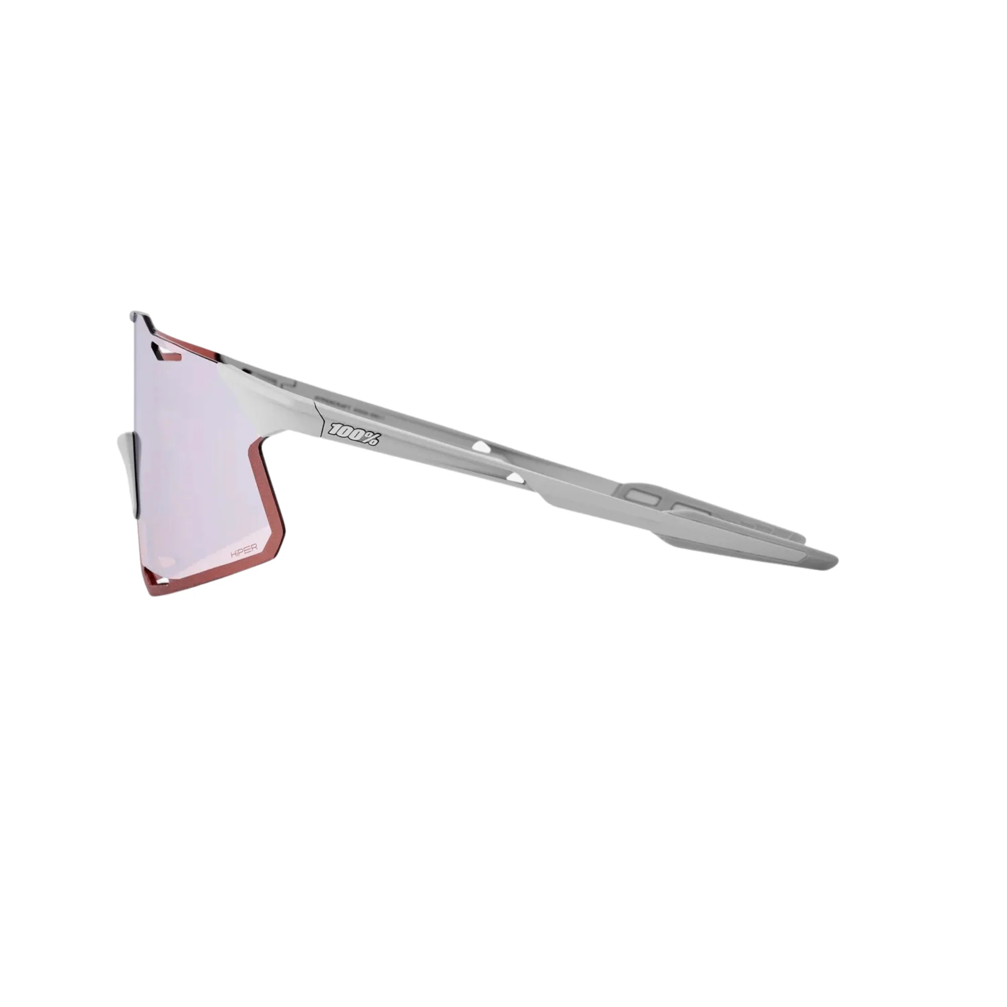 100% Hypercraft Matte Stone Grey Hiper Crimson Silver Mirror Lens - Image 3