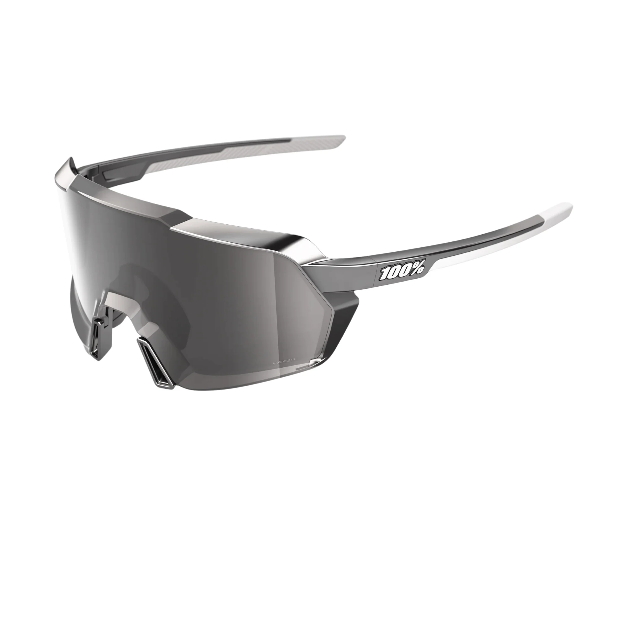 100% Korbin Gloss Black Chrome - HiPER Silver Mirror Lens