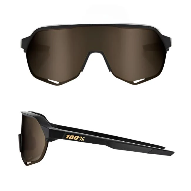 100% S2 Matte Black Soft Gold Mirror Lense - Image 3