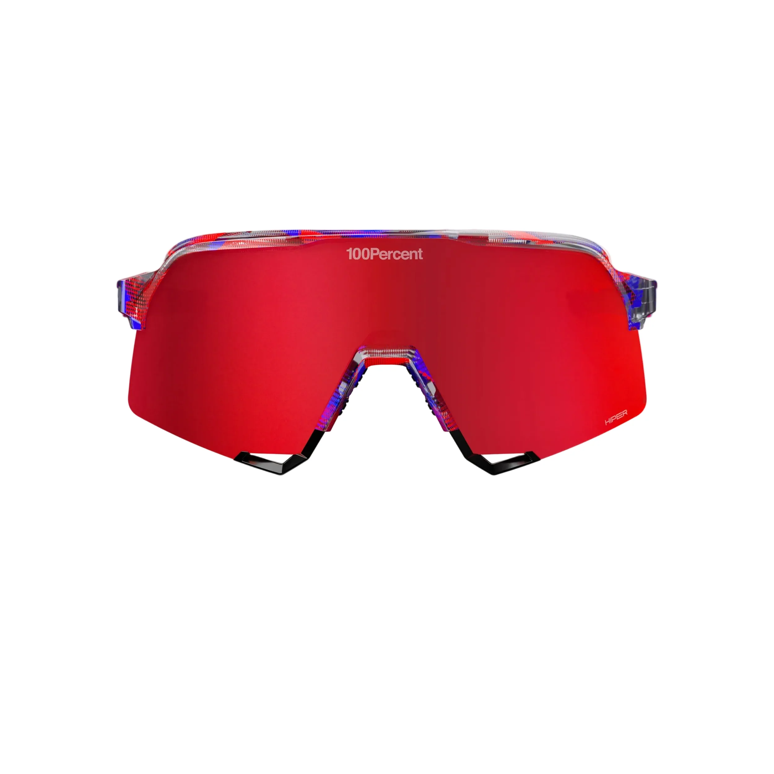 100% S3 FDJ Gloss Translucent Red/Blue - HiPER Fire Red Mirror Lens - Image 2