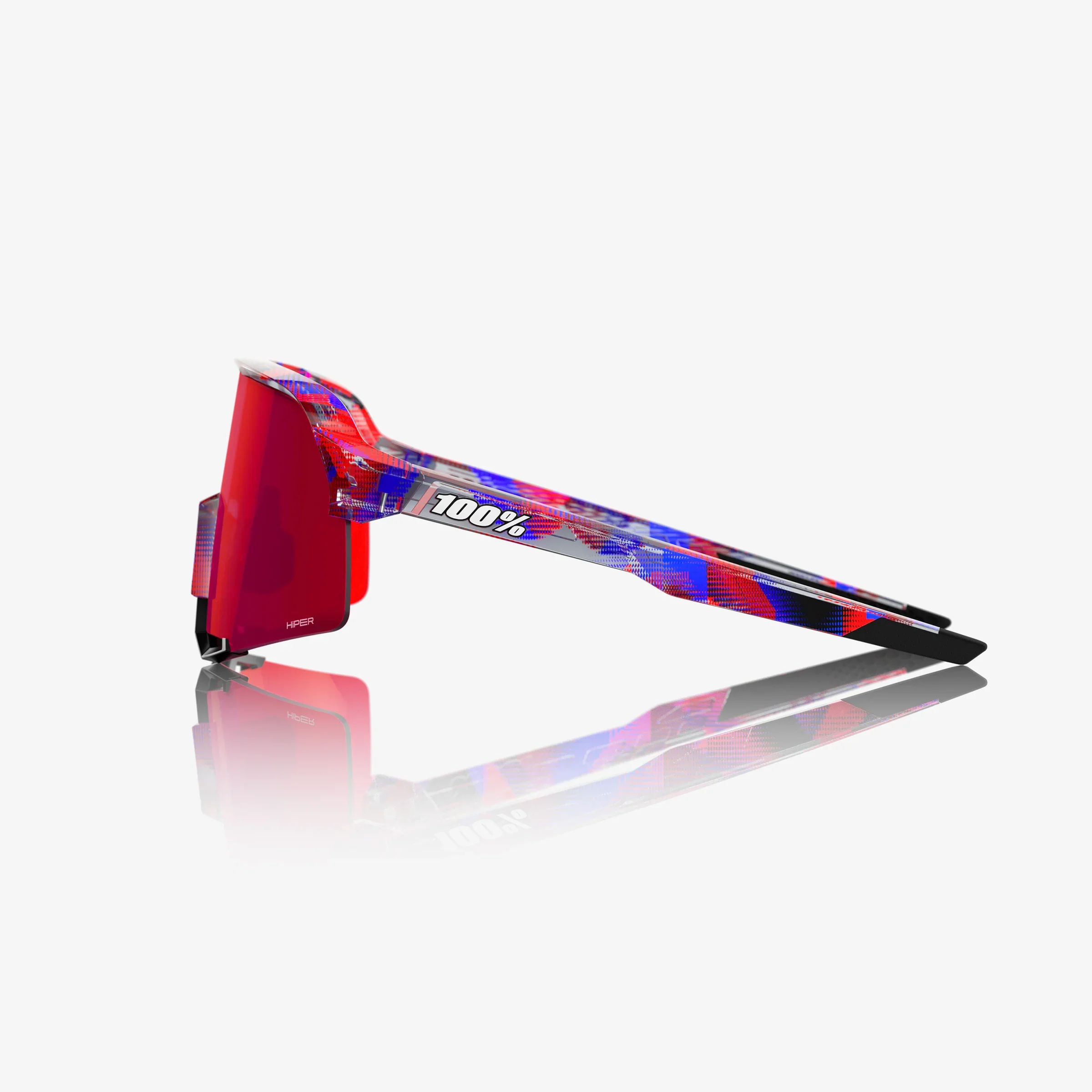 100% S3 FDJ Gloss Translucent Red/Blue - HiPER Fire Red Mirror Lens - Image 3