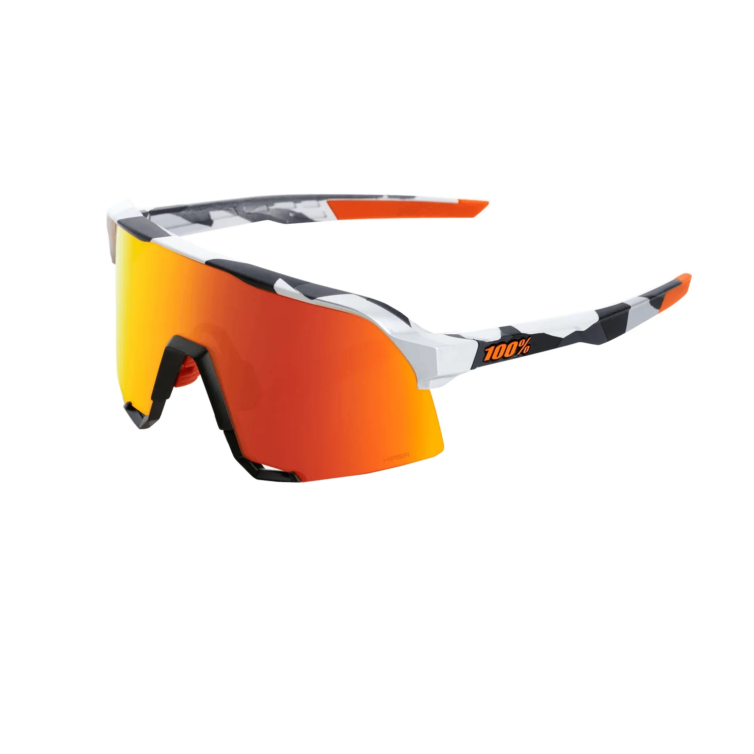 100% S3 Soft Tact Grey Camo Hiper Red Multilayer Mirror Lens