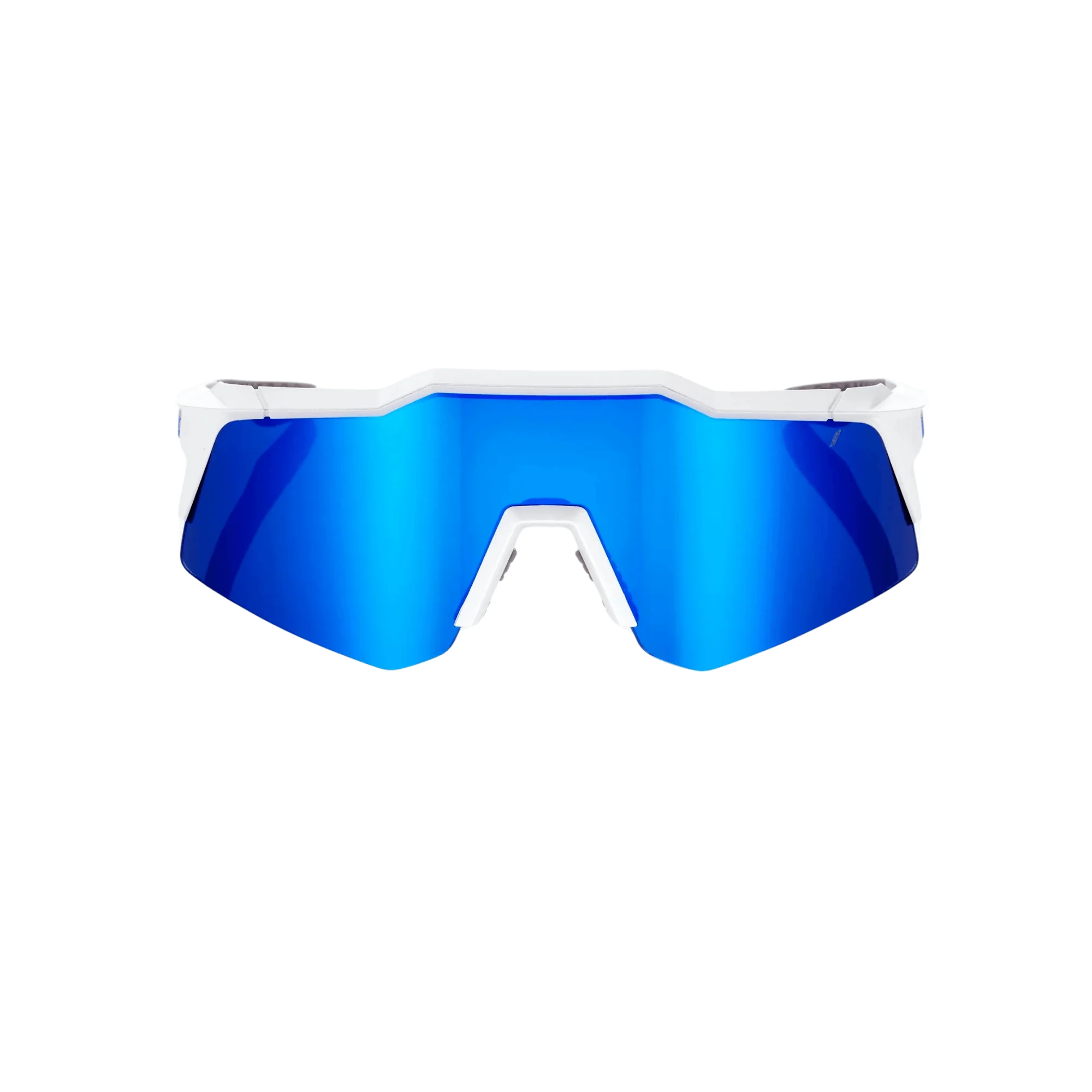 100% Speedcraft XS Matte White Blue Multilayer Mirror Lens - Image 2