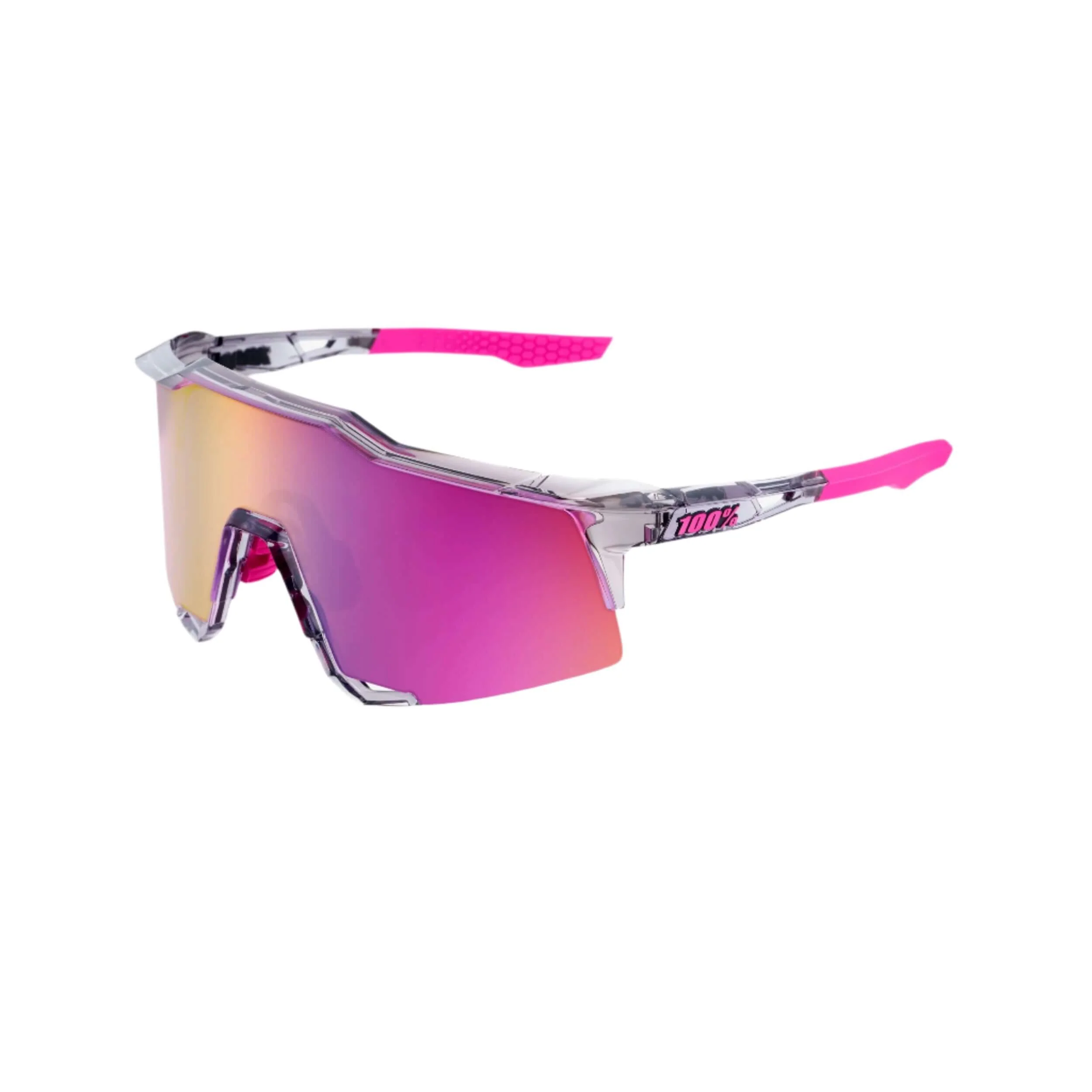 100% Speedcraft Polished Translucent Grey - Purple Multilayer Mirror Lens