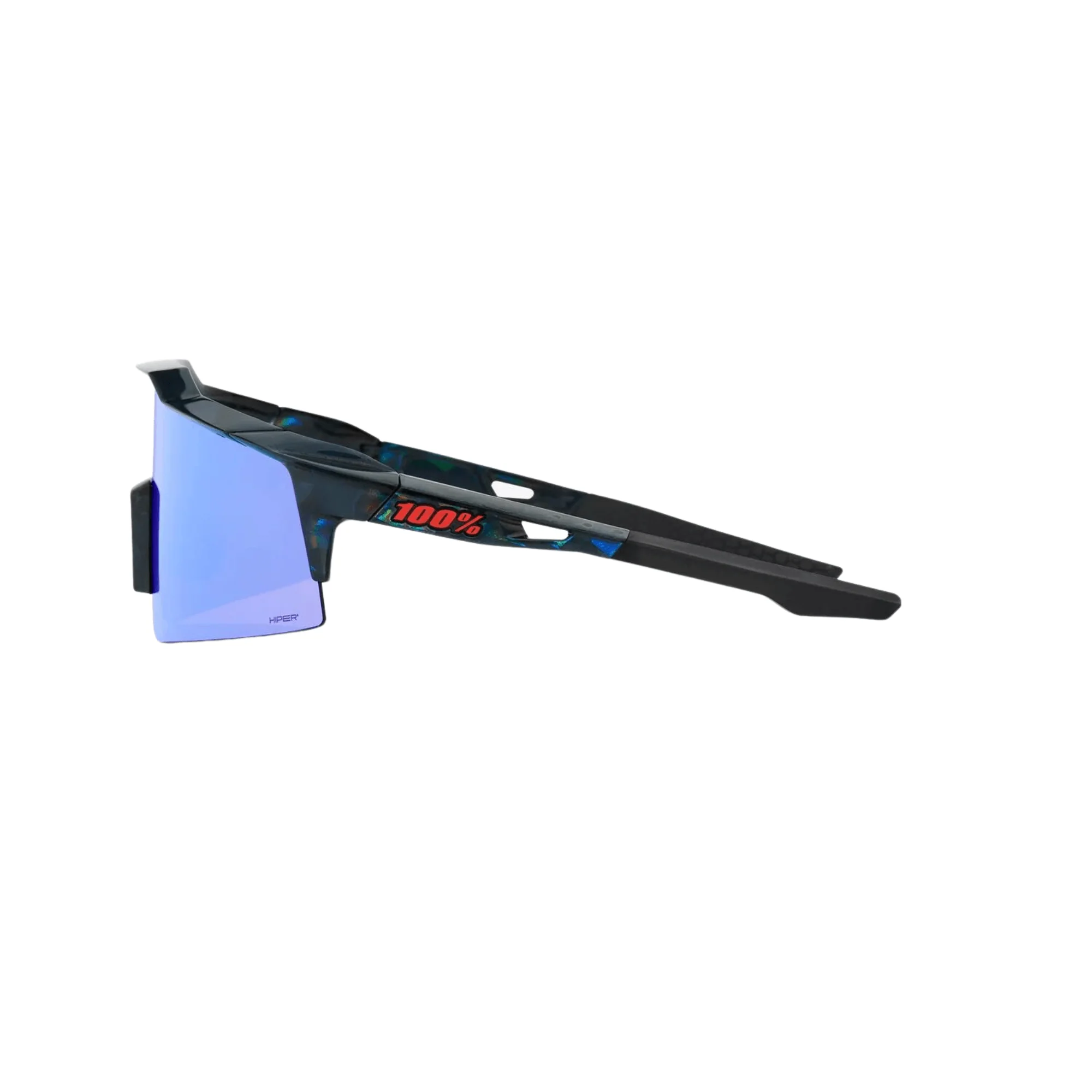 100% Speedcraft SL Black Holographic Hiper Blue Multilayer Mirror Lens - Image 3