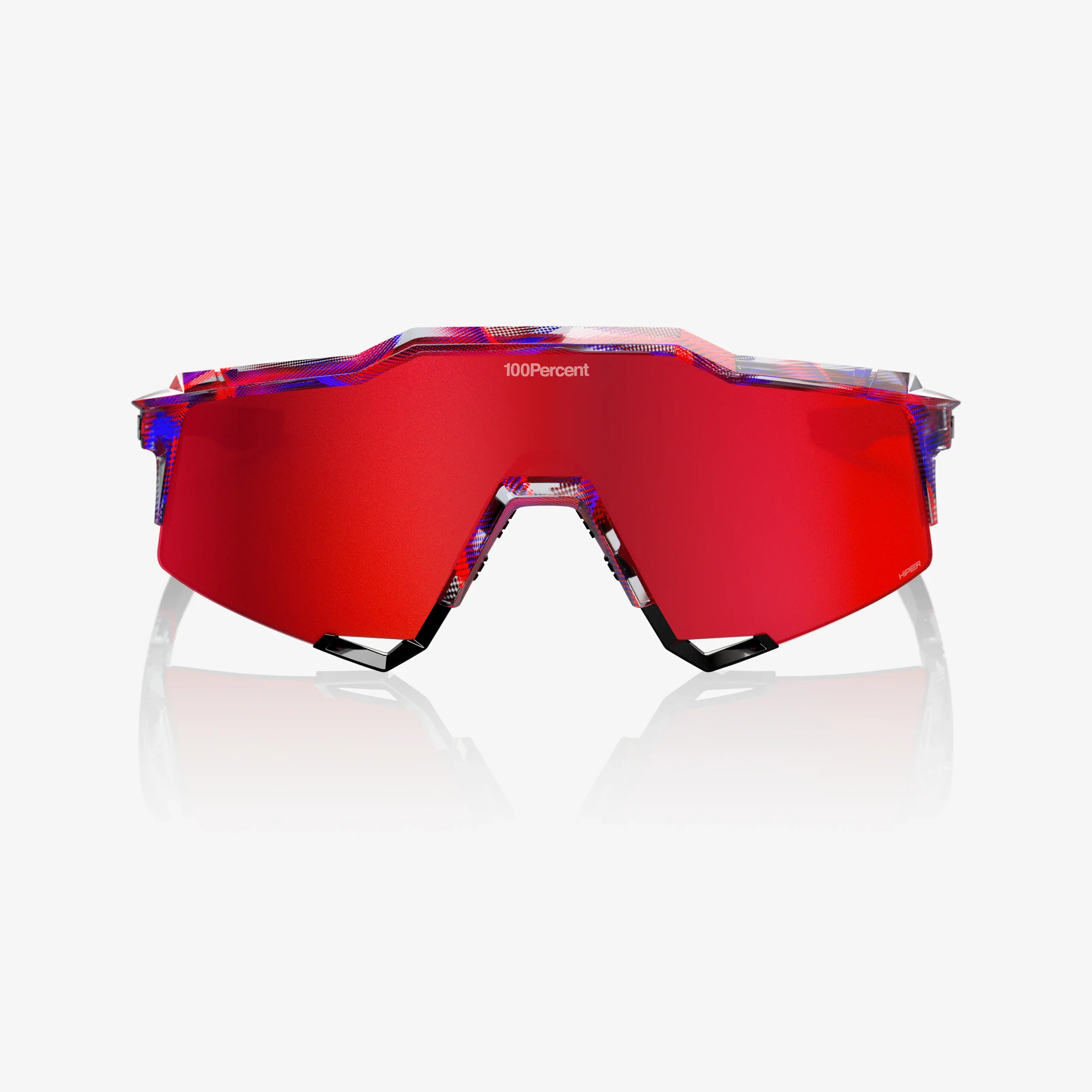 100% Speedcraft SL FDJ Gloss Translucent Red/Blue - HiPER Fire Red Mirror Lens - Image 2