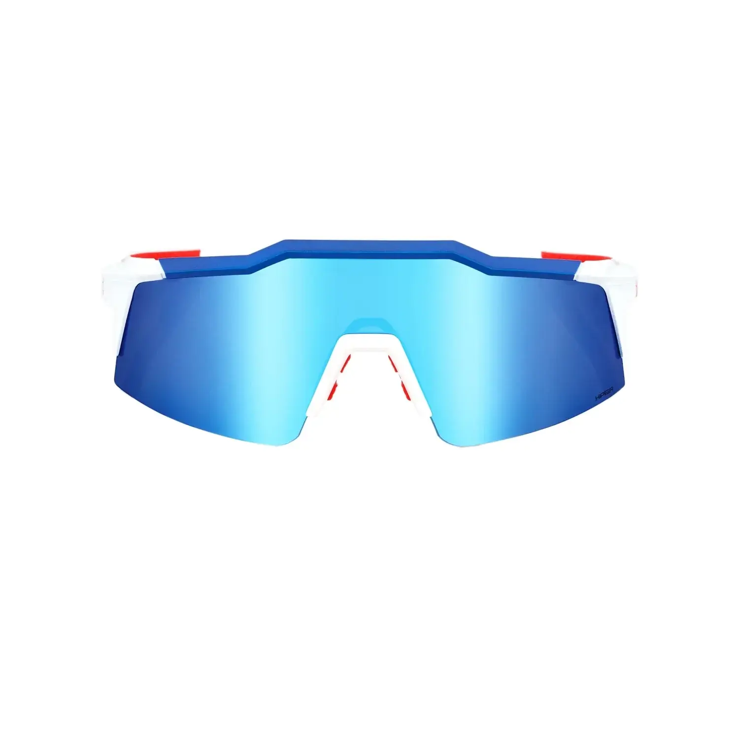 100% Speedcraft SL TotalEnergies Team Matte White Metallic Blue Hiper Blue Multilayer Mirror Lens - Image 2