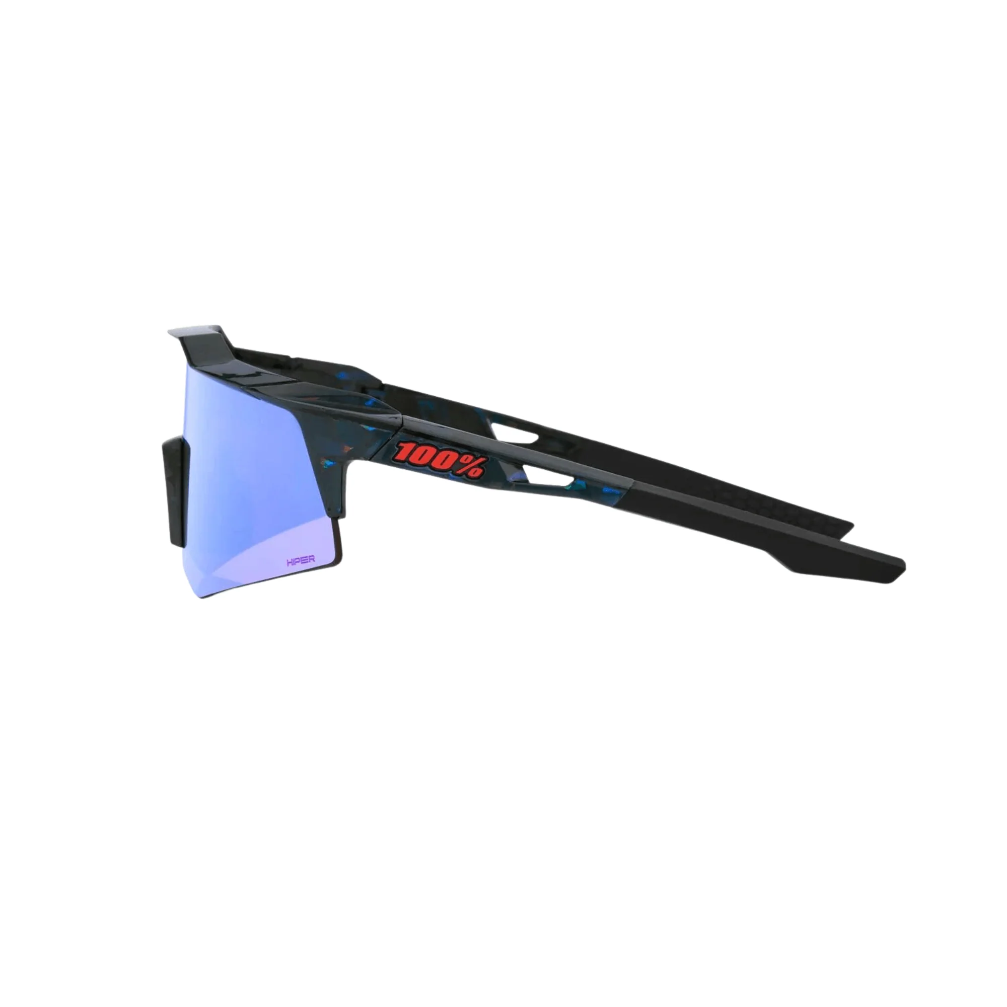 100% Speedcraft XS Black Holographic Hiper Blue Multilayer Mirror Lens - Image 3