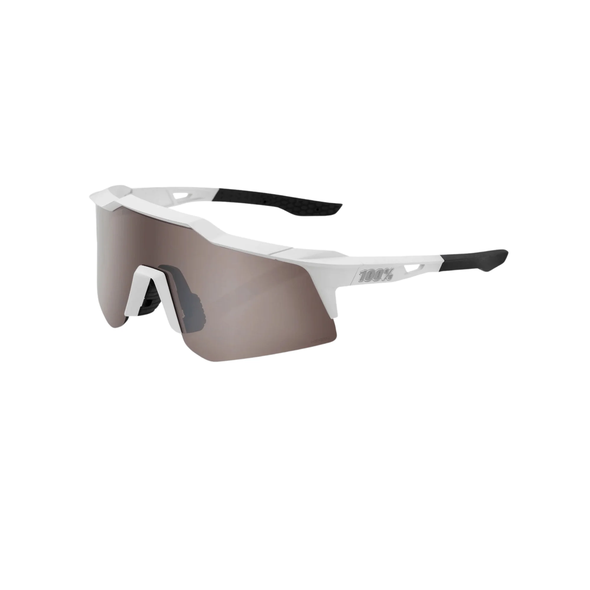 100% Speedcraft XS Matte White HiPER® Silver Mirror Lens
