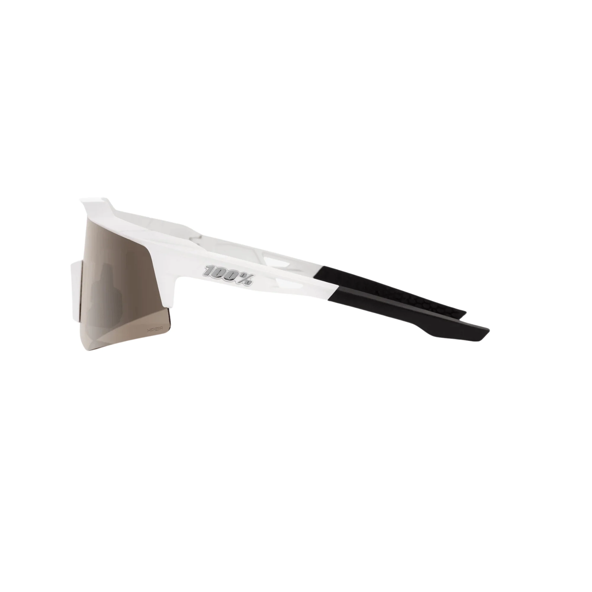100% Speedcraft XS Matte White HiPER® Silver Mirror Lens - Image 3