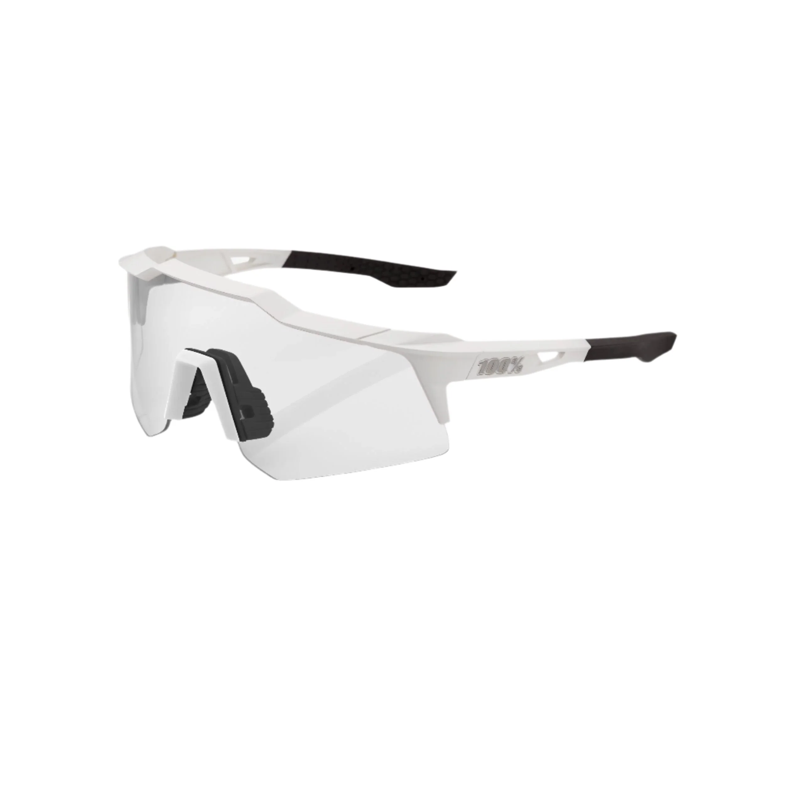 100% Speedcraft XS Matte White HiPER® Silver Mirror Lens - Image 4