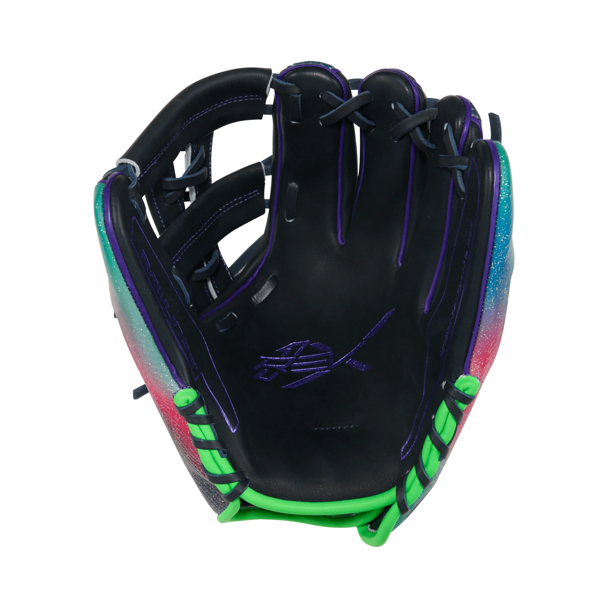 2026 Rawlings REV1X Series Baseball Glove 11.75" Navy/Purple/Optic - Image 3