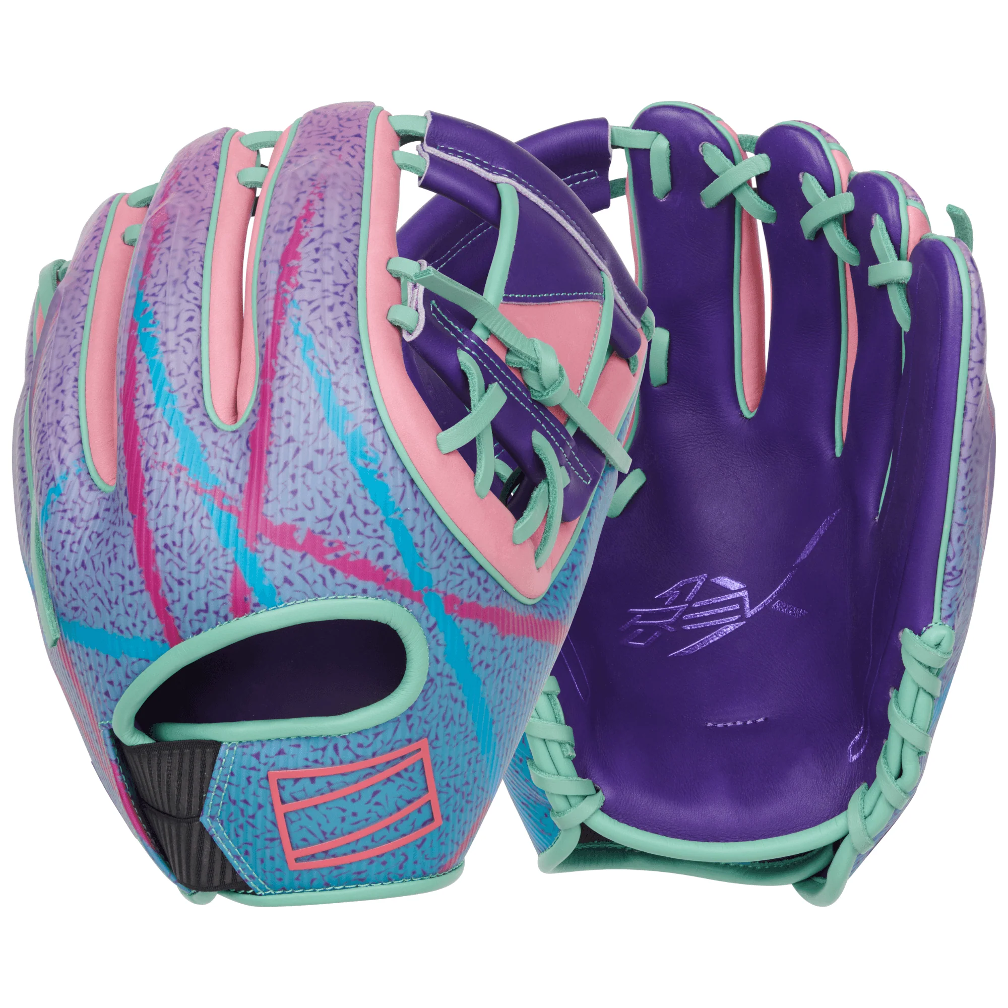 2026 Rawlings REV1X Series Baseball Glove 11.75" Purple/Mint/Pink