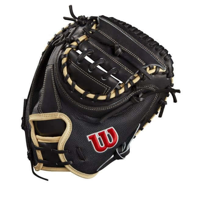 Wilson A2000 M1D BLK/BLKSS BLACK/Blond 33.5 Catchers Mitt - Image 4