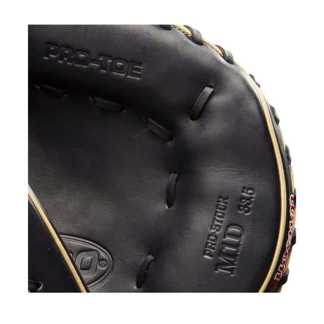 Wilson A2000 M1D BLK/BLKSS BLACK/Blond 33.5 Catchers Mitt - Image 8