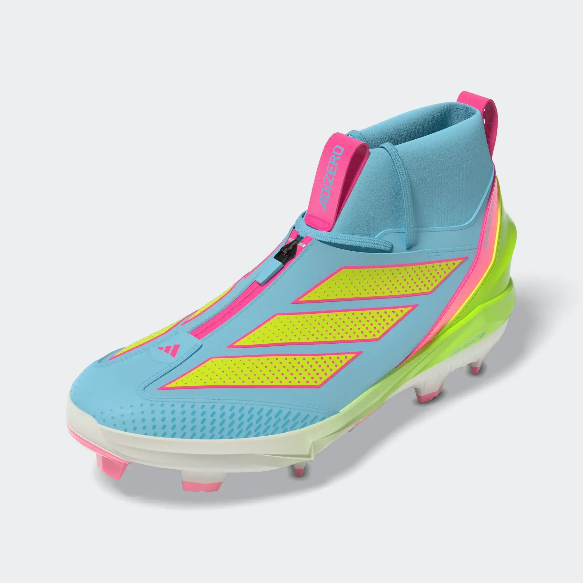 Adidas Adizero Impact+ 2.0 TPU Baseball Cleats Bliss Blue/Lemon/Pink - Image 4