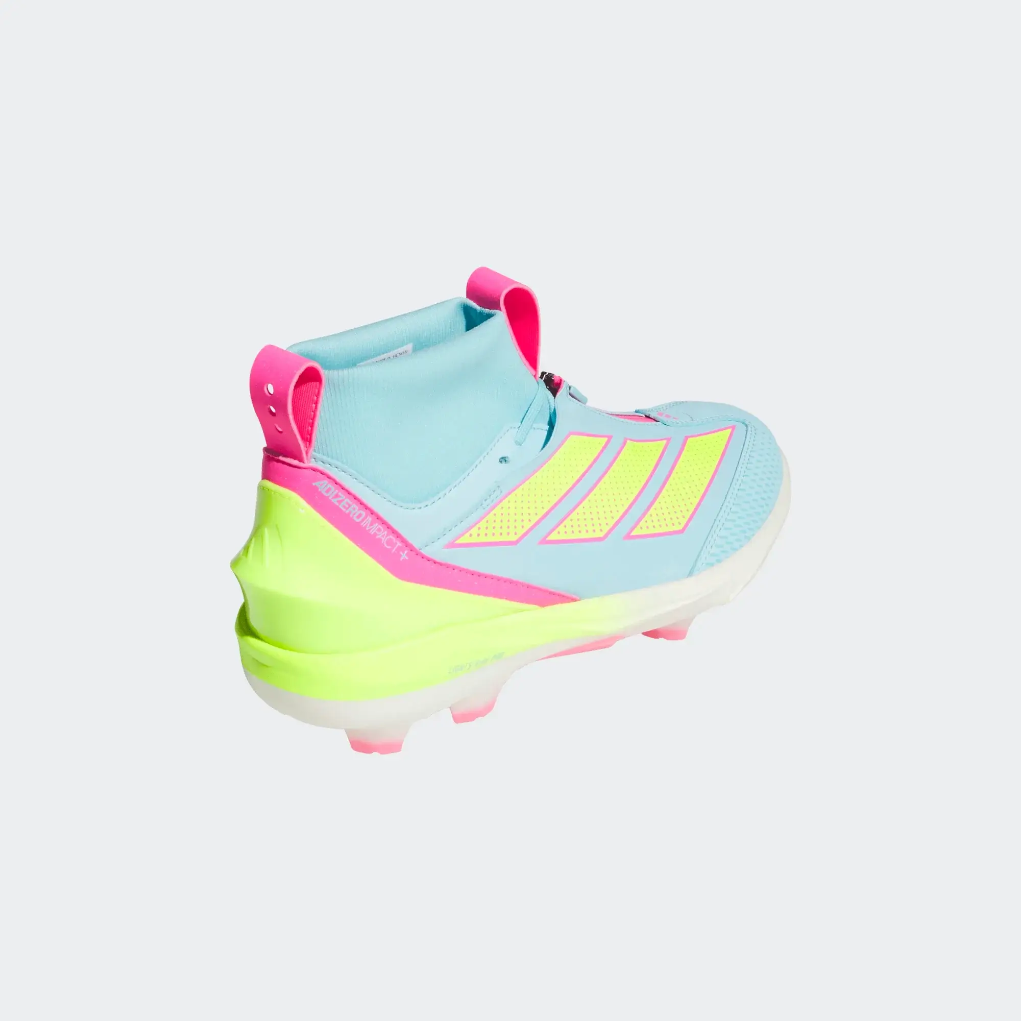 Adidas Adizero Impact+ 2.0 TPU Baseball Cleats Bliss Blue/Lemon/Pink - Image 5