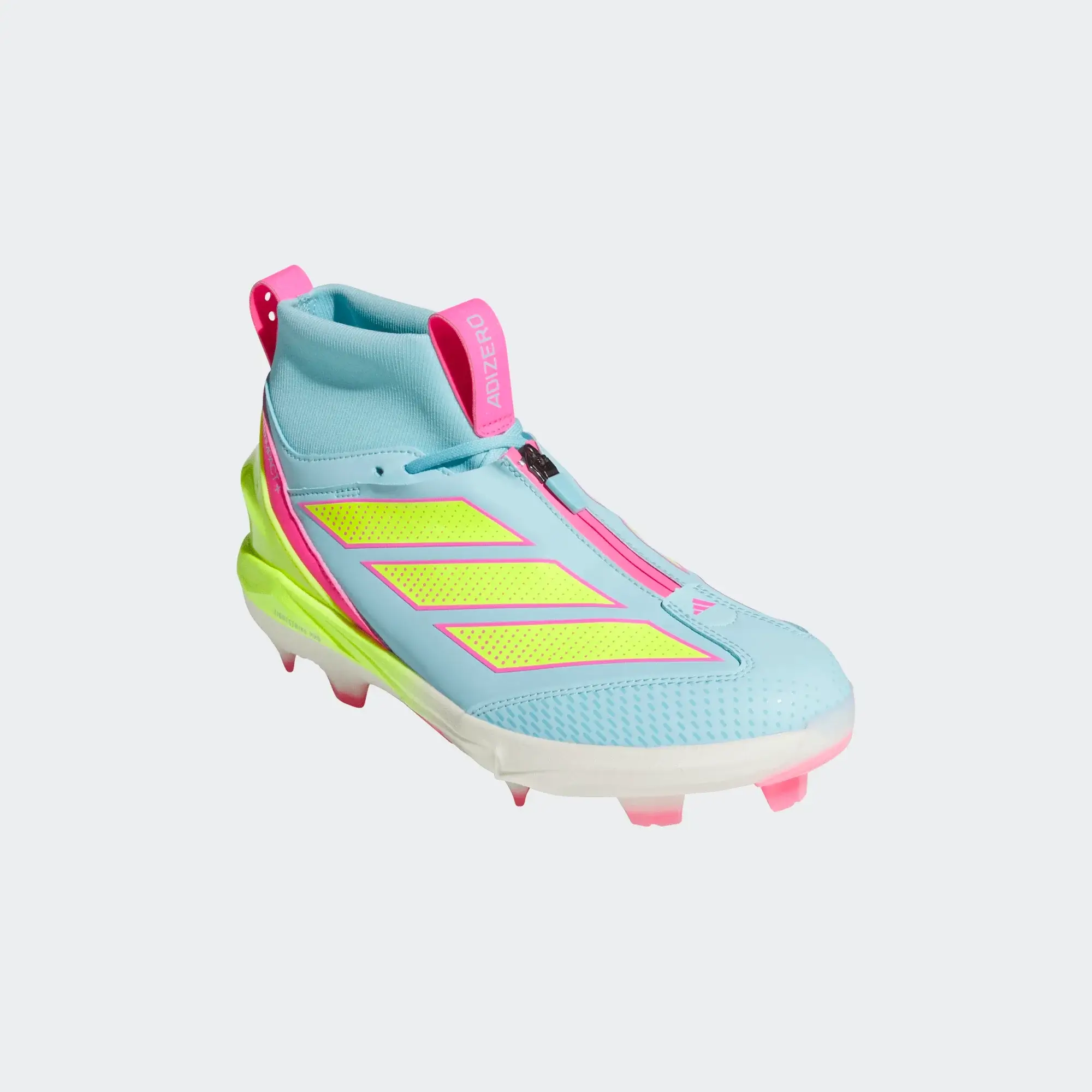 Adidas Adizero Impact+ 2.0 TPU Baseball Cleats Bliss Blue/Lemon/Pink - Image 7