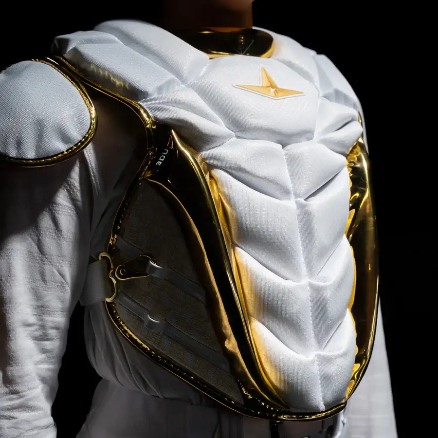 All-Star MVP Pro PHX™ Diamond Series Softball Catcher's Kit | White/Gold (Medium) - Image 10