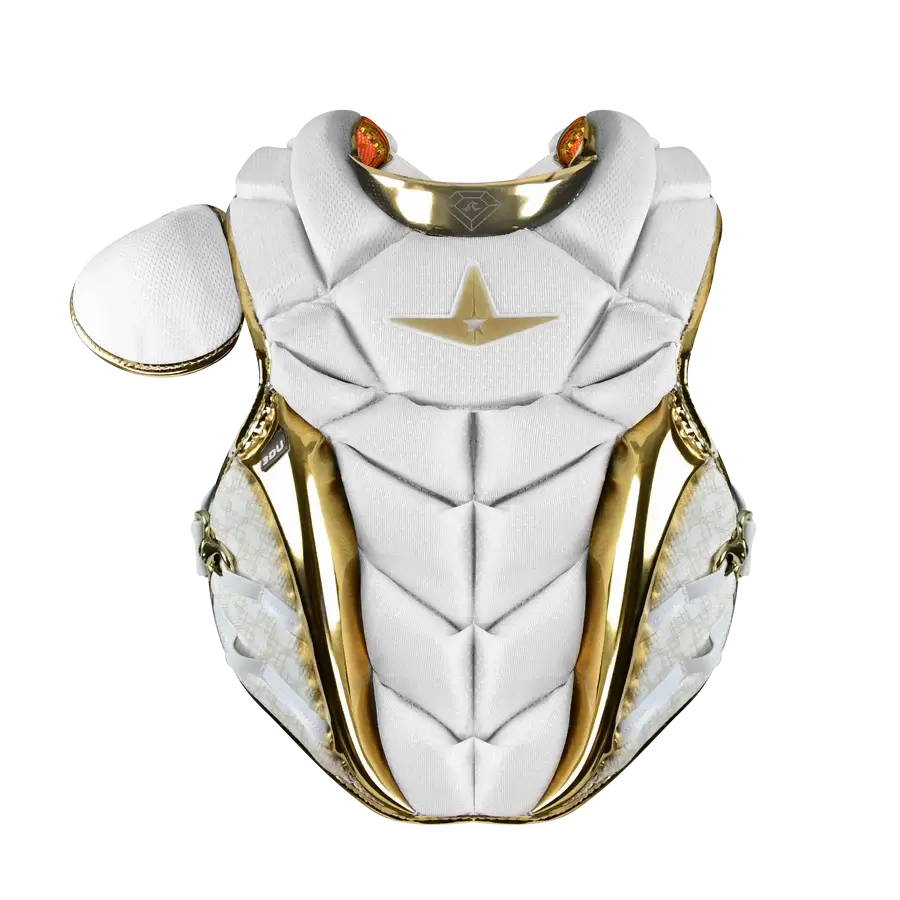 All-Star MVP Pro PHX™ Diamond Series Softball Catcher's Kit | White/Gold (Medium) - Image 3
