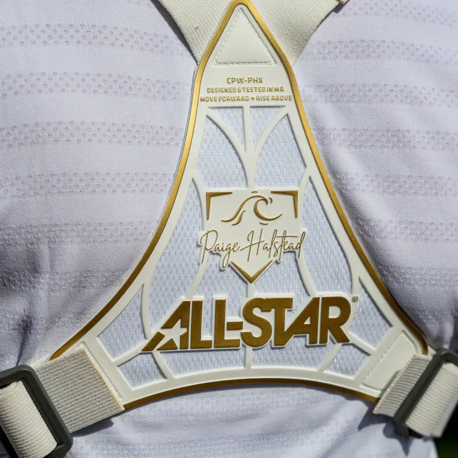 All-Star MVP Pro PHX™ Diamond Series Softball Catcher's Kit | White/Gold (Medium) - Image 6