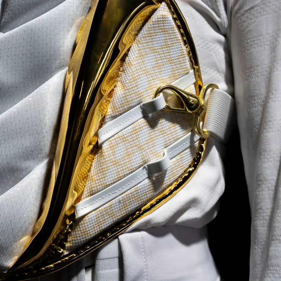 All-Star MVP Pro PHX™ Diamond Series Softball Catcher's Kit | White/Gold (Medium) - Image 9