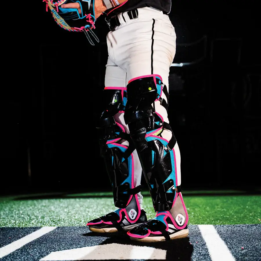 All-Star MVP-Pro Short Fuse Catcher's Kit | Miami Nights Limited Edition | Black/Sky Blue/Pink (Intermediate) - Image 12