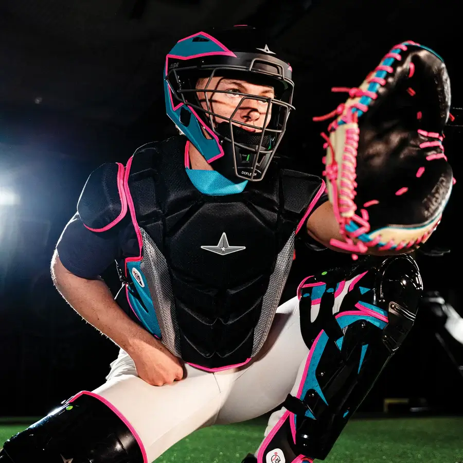 All-Star MVP-Pro Short Fuse Catcher's Kit | Miami Nights Limited Edition | Black/Sky Blue/Pink (Intermediate) - Image 6