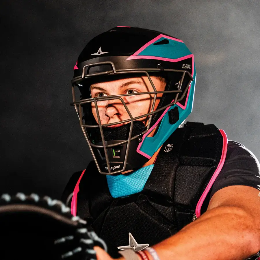 All-Star MVP-Pro Short Fuse Catcher's Kit | Miami Nights Limited Edition | Black/Sky Blue/Pink (Intermediate) - Image 8
