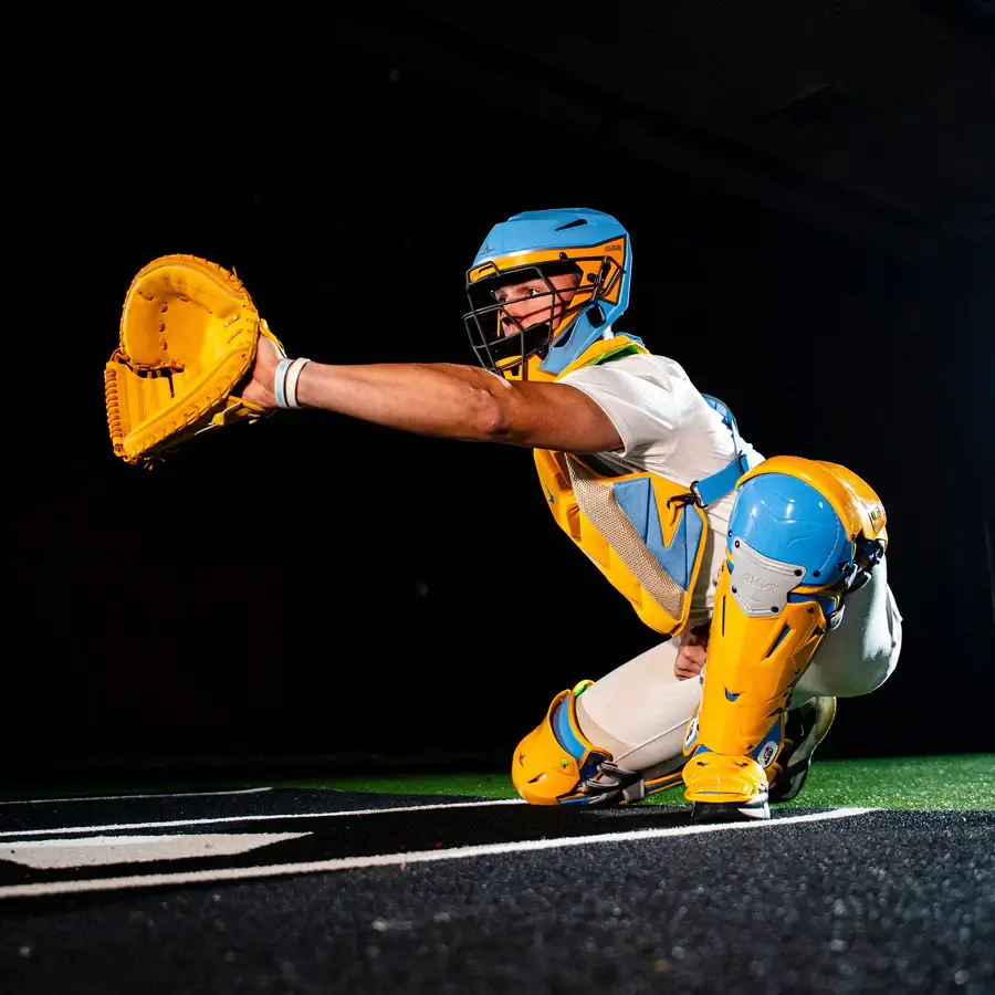 All-Star MVP-Pro Short Fuse Catcher's Kit | Boston Limited Edition | Sky Blue/Yellow (Intermediate) - Image 9