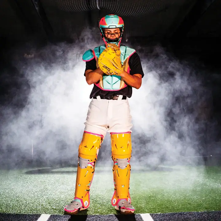 All-Star MVP-Pro Short Fuse Catcher's Kit | Saved By The Bell Limited Edition | Yellow/Pink/Seafoam (Small) - Image 6
