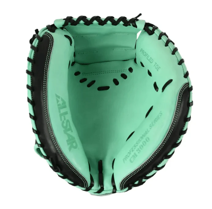 All-Star Pro-Elite™ Professional Catching Mitt 34" Black & Mint - Image 3