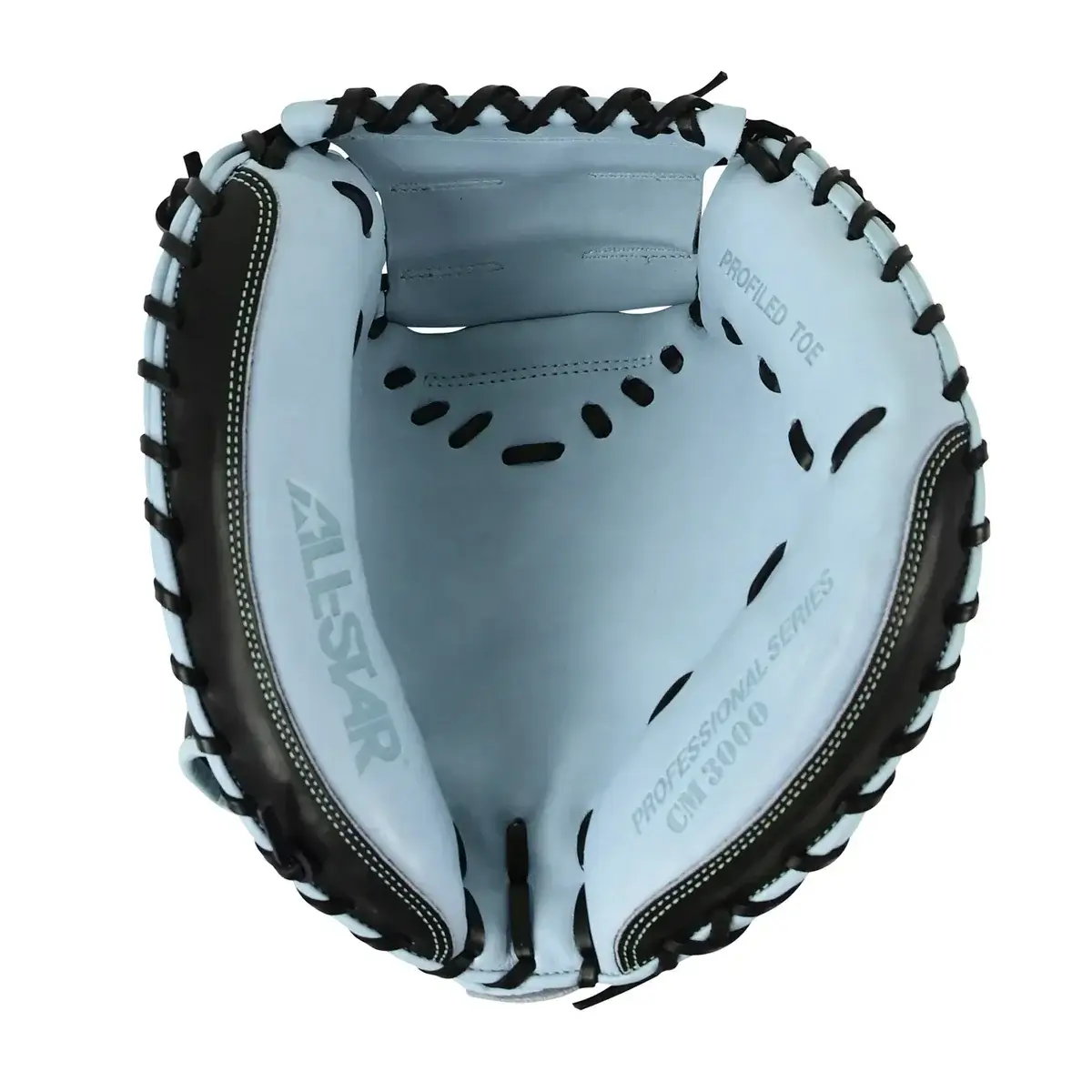 All-Star Pro-Elite™ Professional Catching Mitt 34" Black & Sky Blue - Image 3