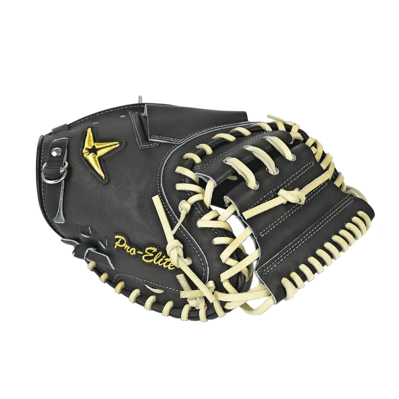 All-Star Pro-Elite Japan 34" Catchers Mitt Closed Back Black/Camel - Image 4