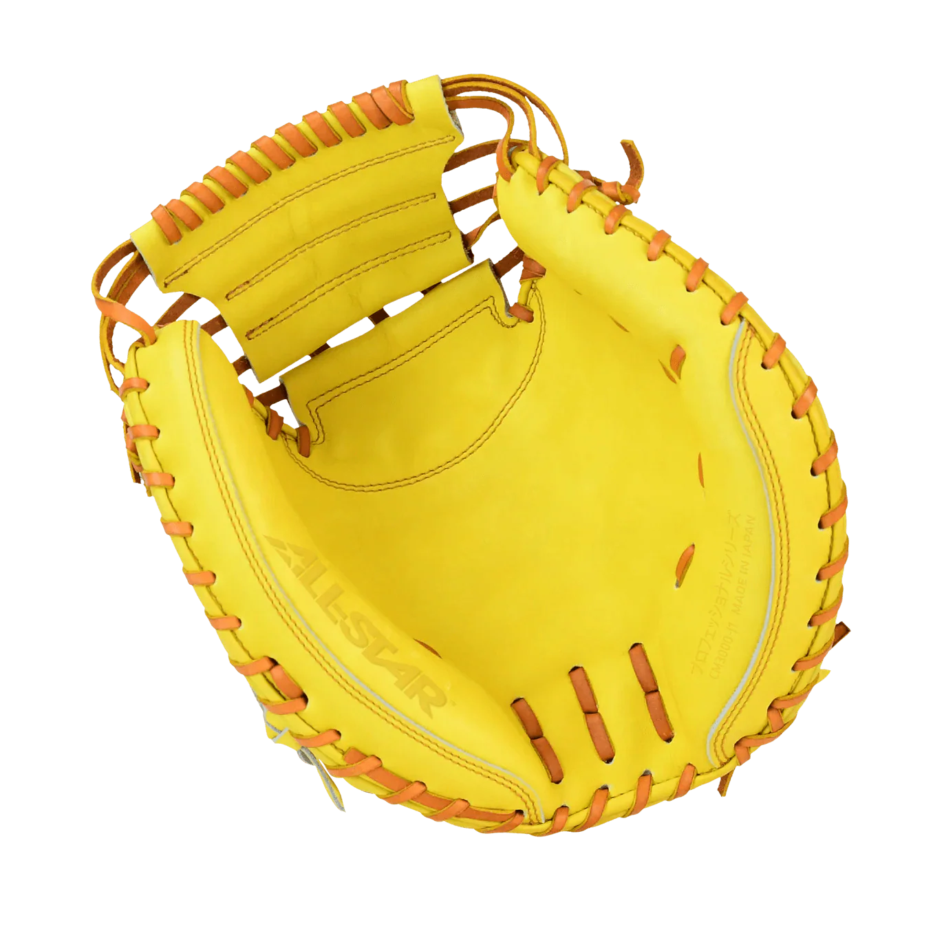 All-Star Pro-Elite Japan 34" Catchers Mitt Closed Back Yellow/Light Brown - Image 3