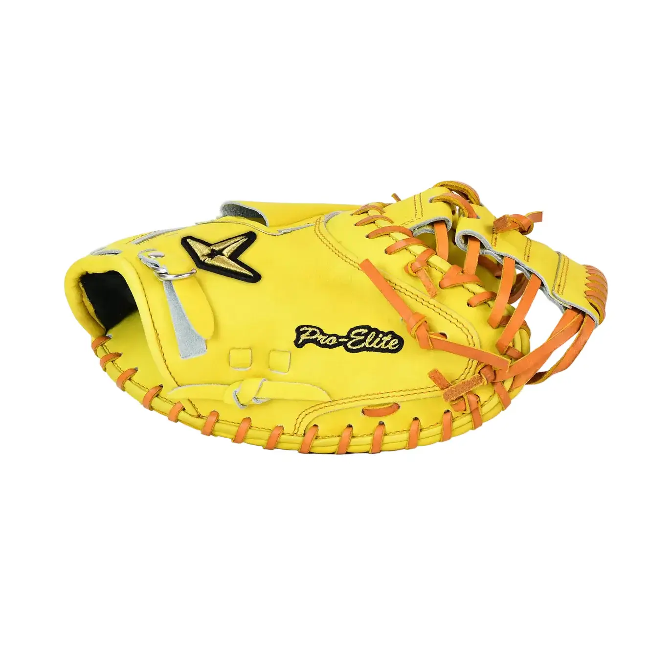 All-Star Pro-Elite Japan 34" Catchers Mitt Closed Back Yellow/Light Brown - Image 5