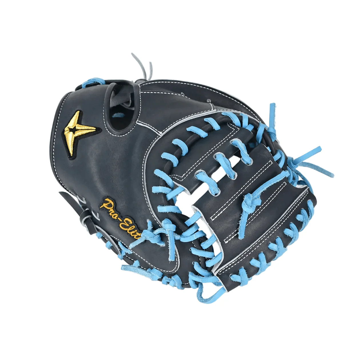 All-Star Pro-Elite Japan 34" Catchers Mitt Open Back Navy/Sky Blue - Image 5