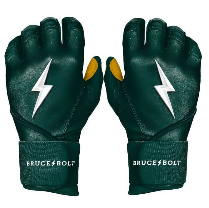 Bruce Bolt Premium Pro Long Cuff Batting Gloves - Green - Image 11