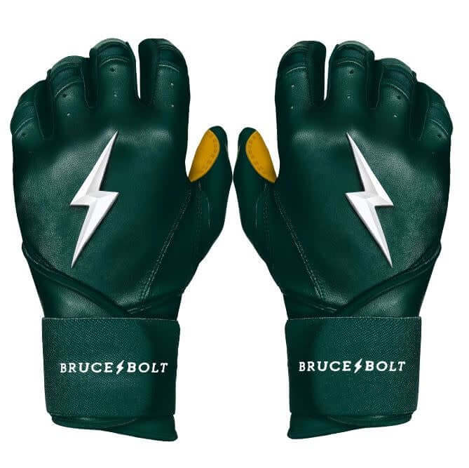 Bruce Bolt Premium Pro Long Cuff Batting Gloves - Green - Image 8