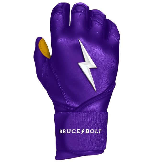 Bruce Bolt Premium Pro Long Cuff Batting Gloves - Purple - Image 3