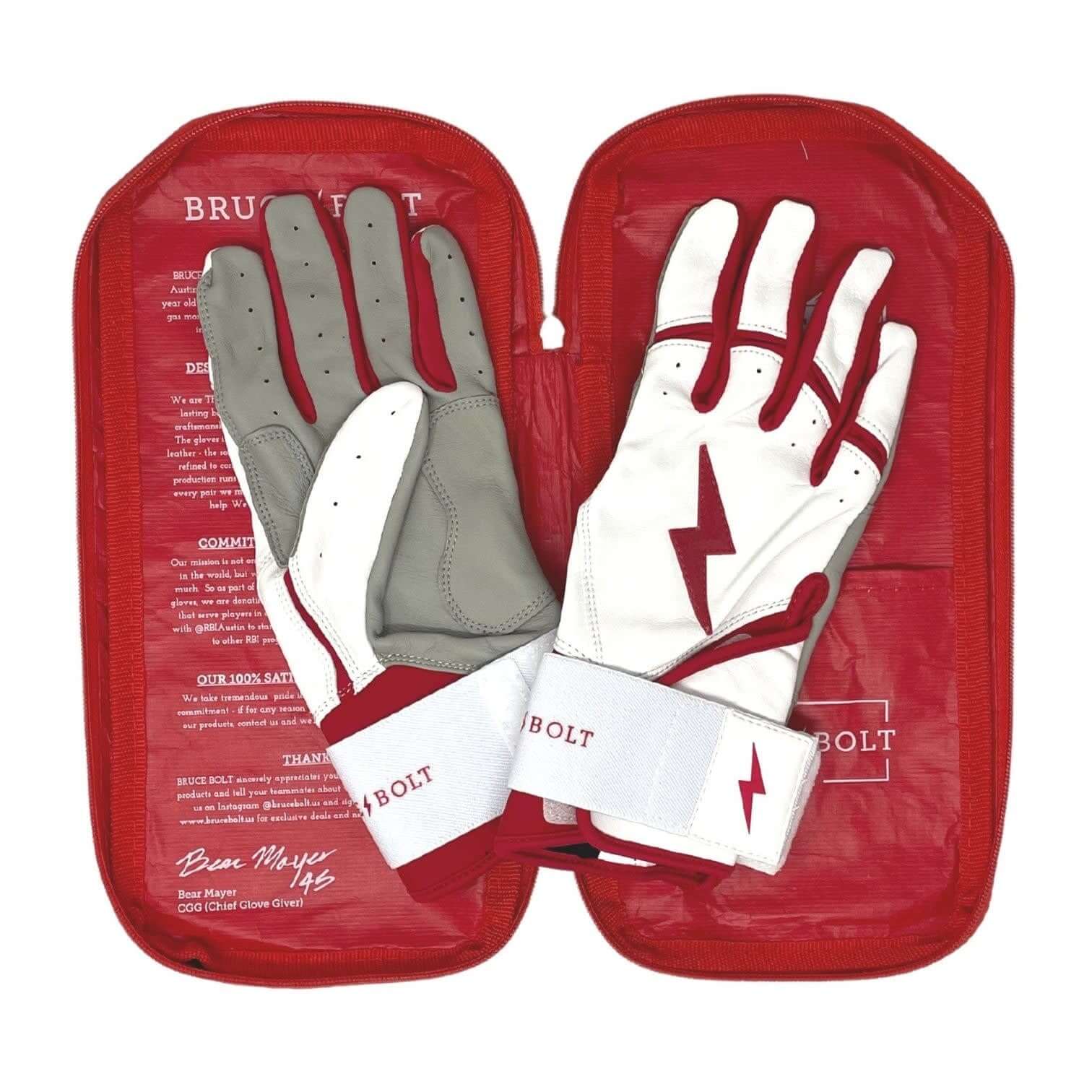 BRUCE BOLT PREMIUM PRO BADER SERIES LONG CUFF BATTING GLOVES - Image 6