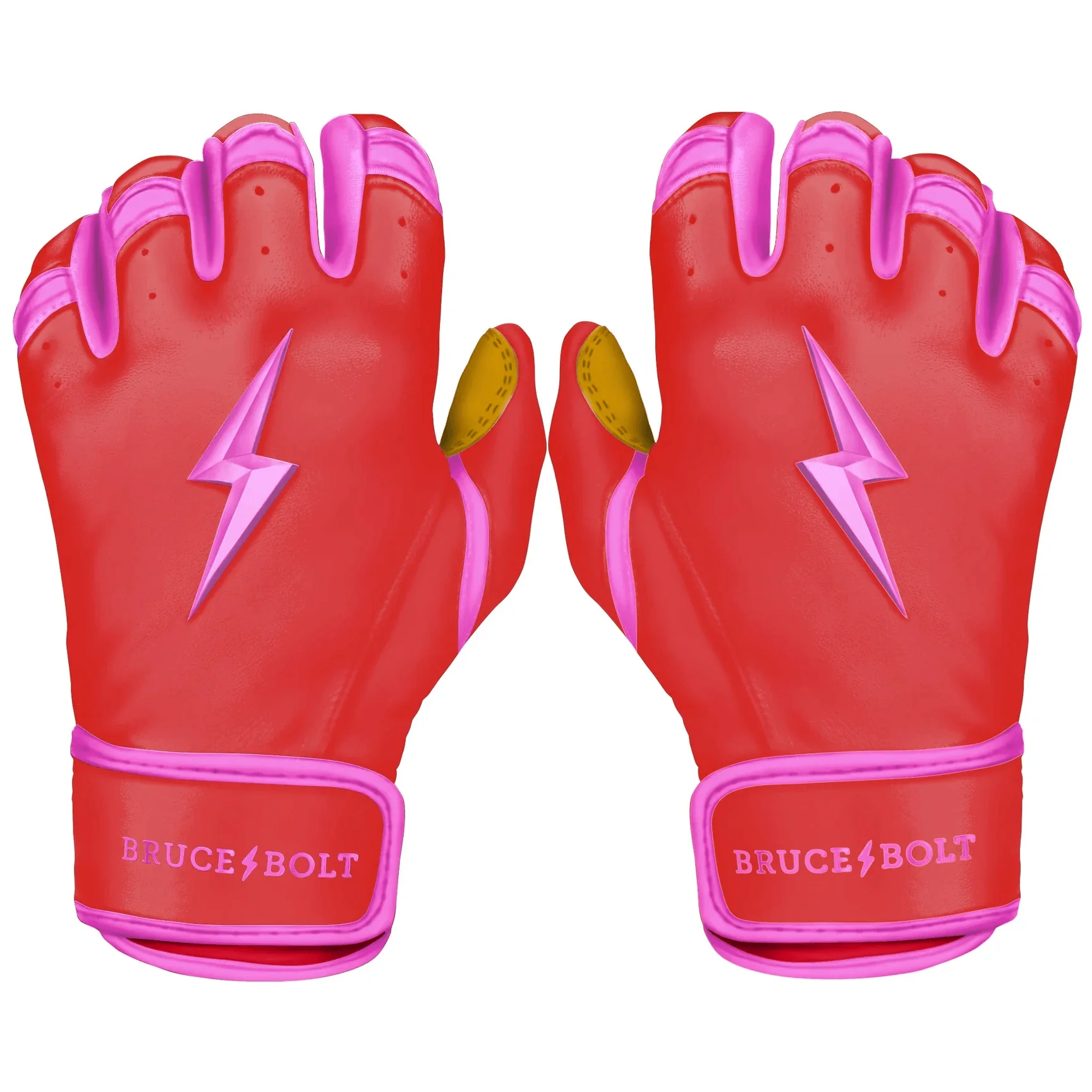 Bruce Bolt Premium Pro Bader Series Short Cuff Batting Gloves Pink - Image 4