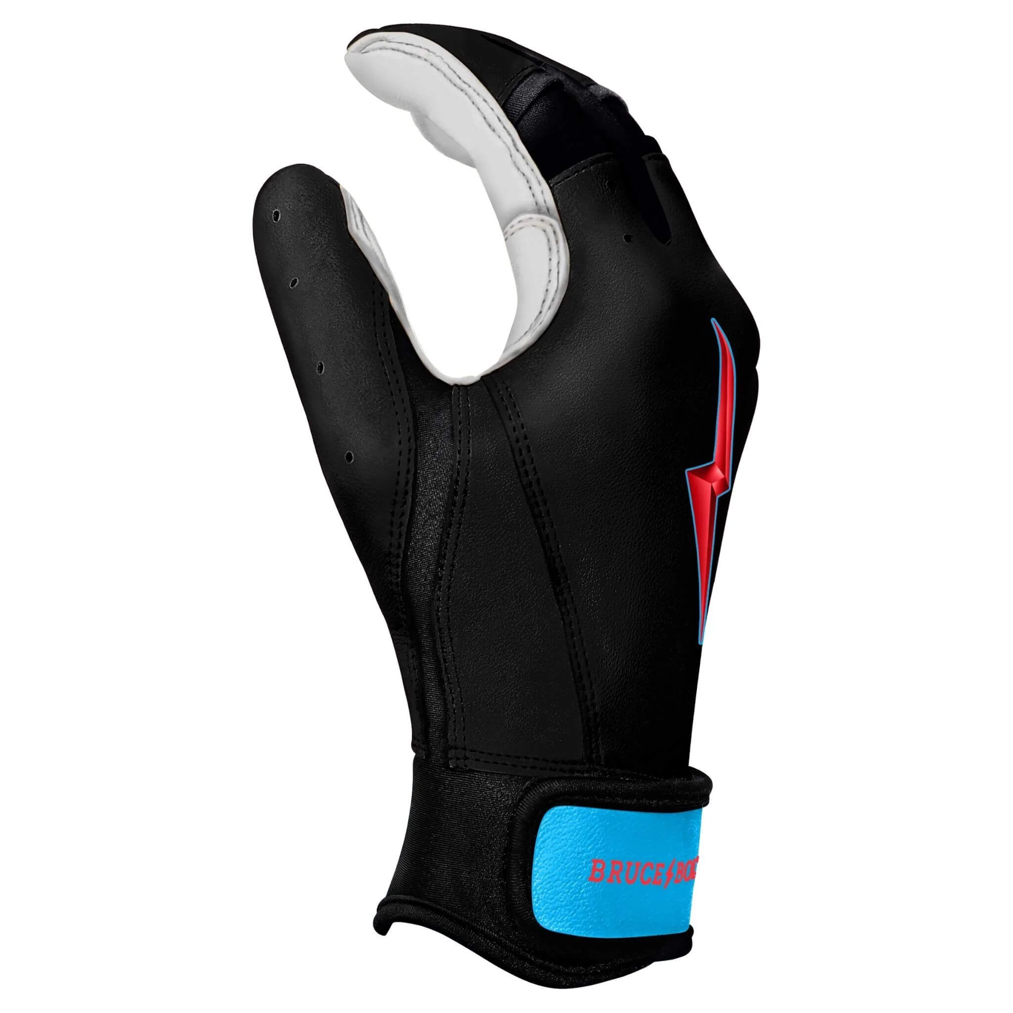 Bruce Bolt Premium Pro Brinson Series Short Cuff Batting  Gloves Black - Image 4