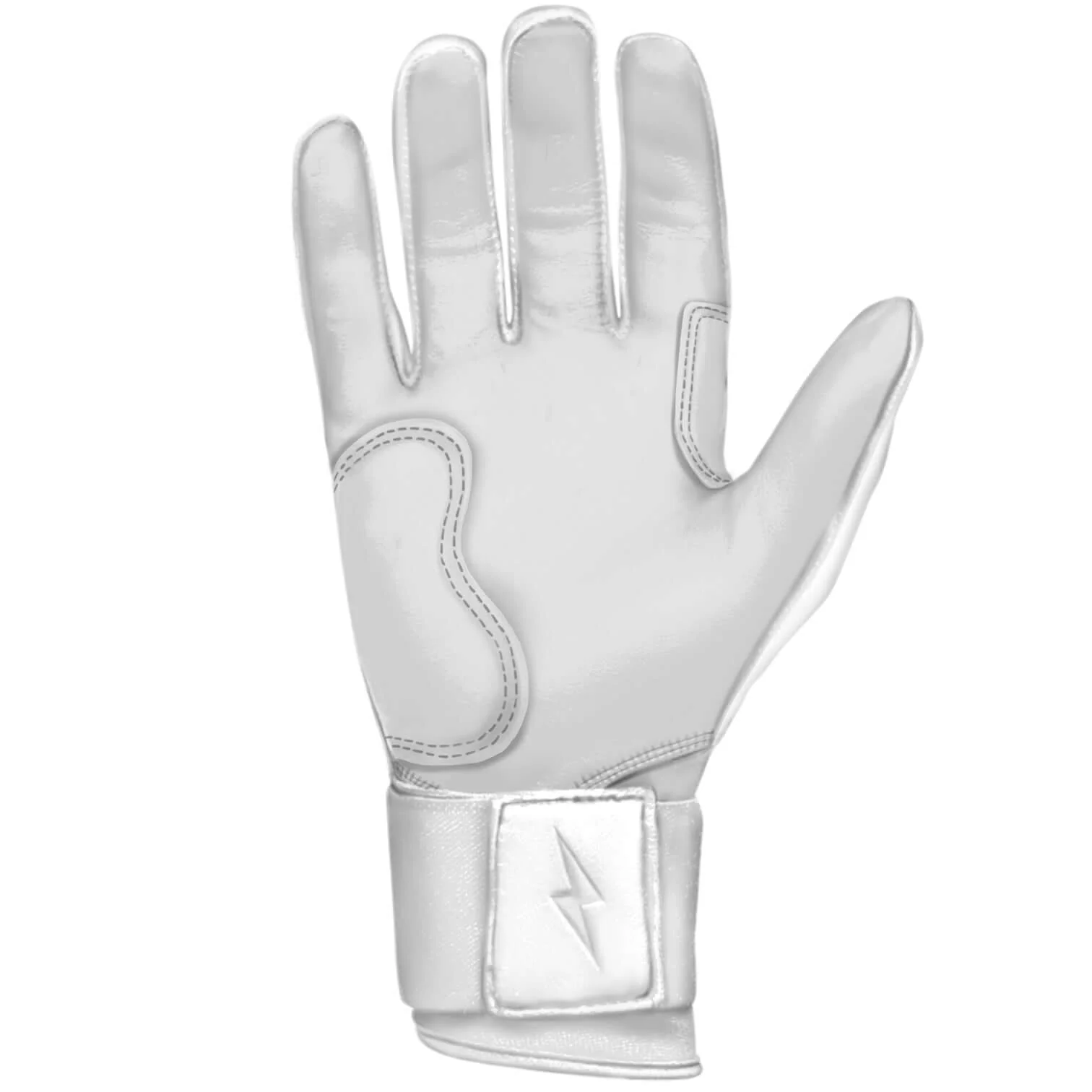 Bruce Bolt Premium Pro Chrome Long Cuff Batting Gloves White - Image 2