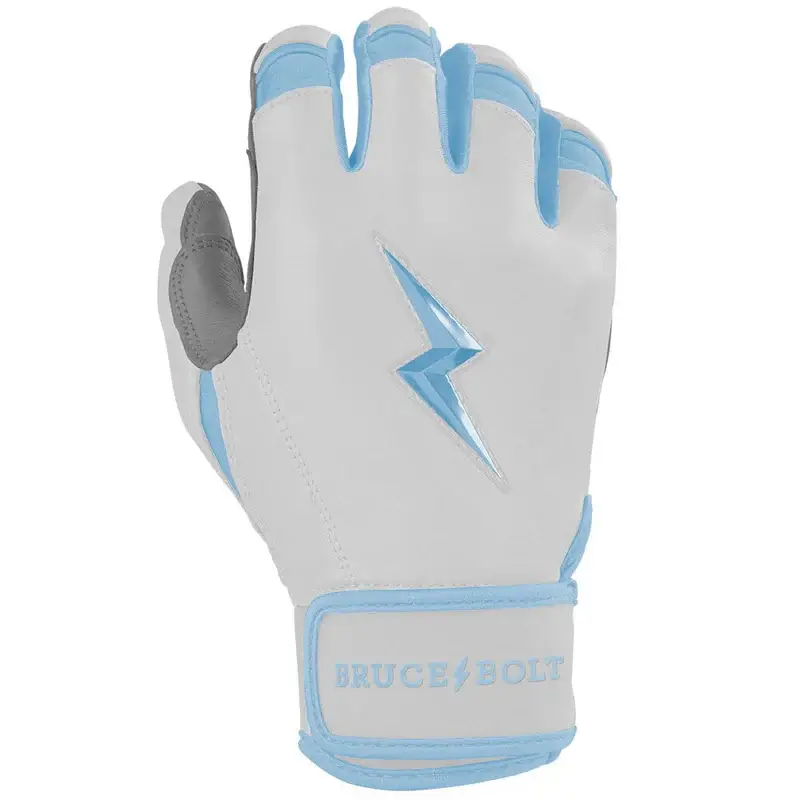 Bruce Bolt Premium Pro Chrome Short Cuff Batting Gloves - Baby Blue - Image 5