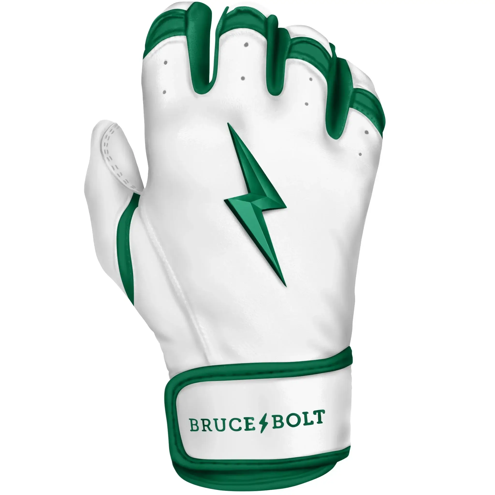 Bruce Bolt Premium Pro Chrome Short Cuff Batting Gloves - Green - Image 2