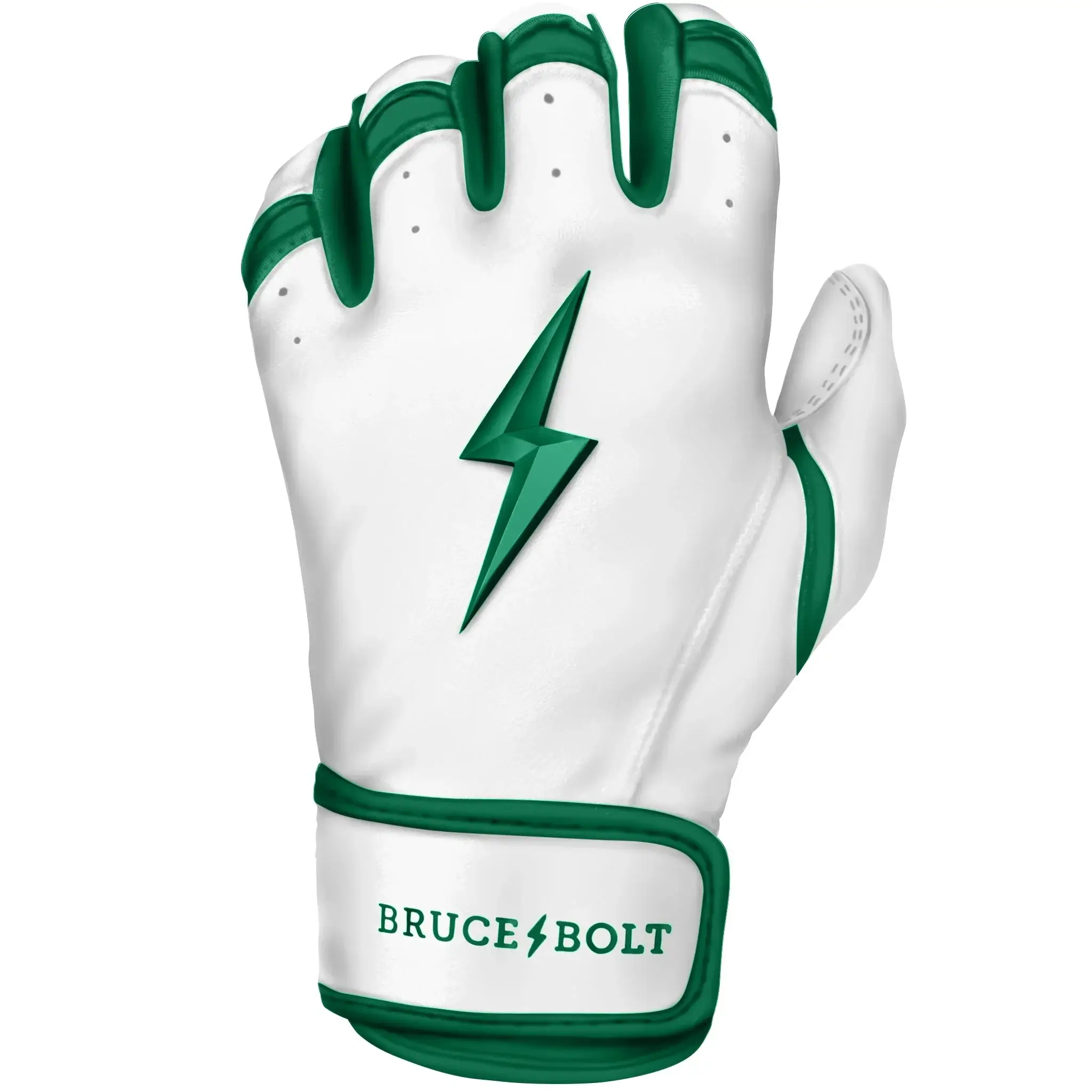 Bruce Bolt Premium Pro Chrome Short Cuff Batting Gloves - Green - Image 3