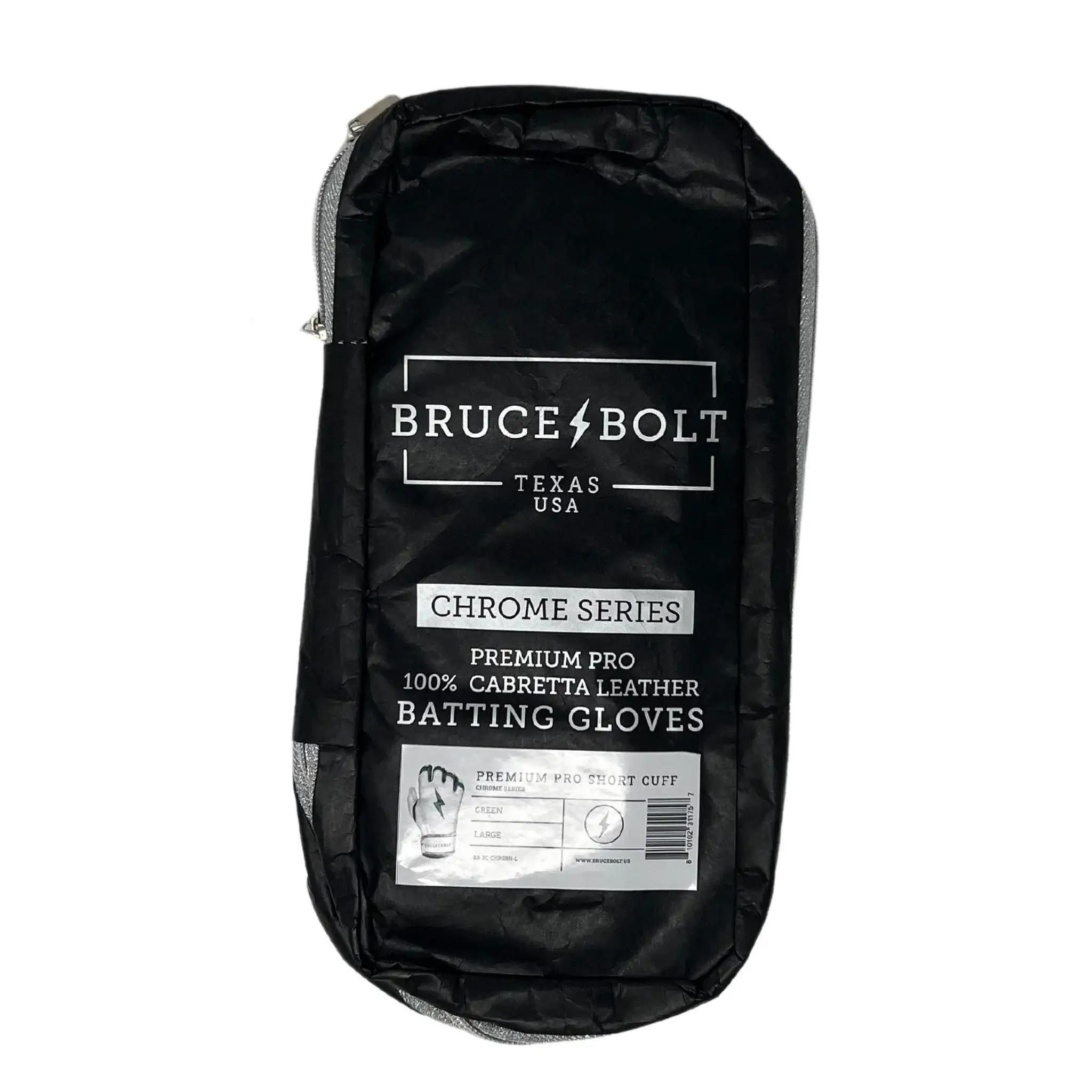Bruce Bolt Premium Pro Chrome Short Cuff Batting Gloves - Green - Image 7