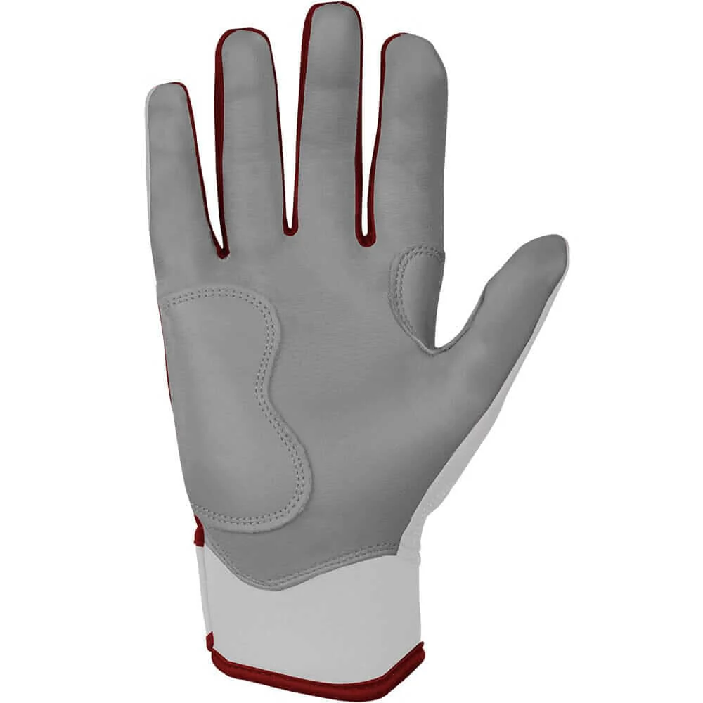 Bruce Bolt Premium Pro Chrome Short Cuff Batting Gloves - Maroon - Image 2