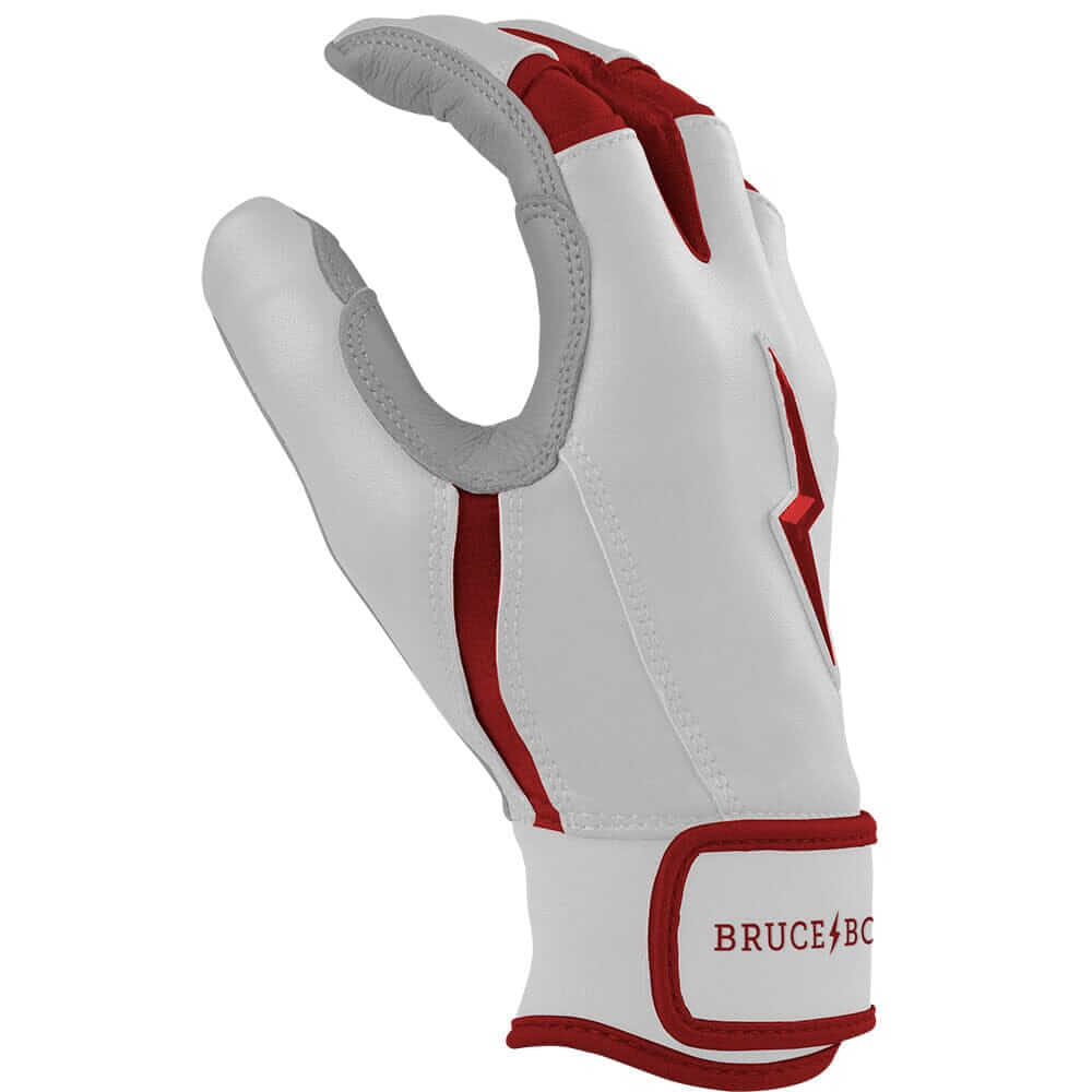 Bruce Bolt Premium Pro Chrome Short Cuff Batting Gloves - Maroon - Image 5